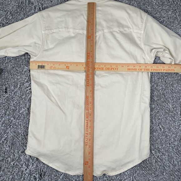 Poncho Snap Button Shirt Men's Medium Regular Fit Long Sleeve Beige Preppy - Picture 5 of 5